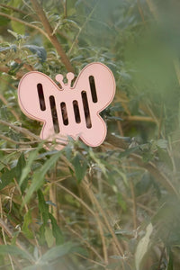 Butterfly house made of bamboo fibre pink 19x16x12cm