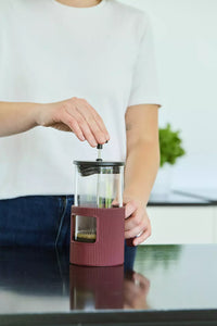 Cast iron and borosilicate glass French press 750ml Vintage Maroon