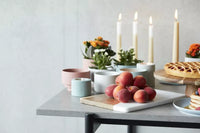 Ceramic high candle holder/flowerpot sage green