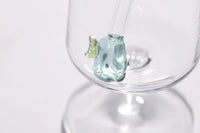 Set of 2 straws with fish made of borosilicate glass and brush 20cm