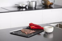 Wood fiber cutting board with juice groove black 44x32.5cm FSC®