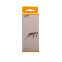 Waiter’s corkscrew in stainless steel with wooden inlay