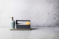 Sink organizer in bamboo fiber dark grey