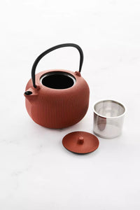 Cast iron teapot with internal enamel coating 1L Burnt Orange