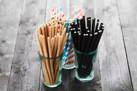 Set van 48 papieren rietjes bruin