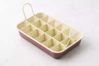 Brownie mould with cookie cutter in non-stick carbon steel 29x20x4cm