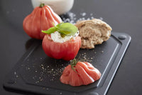 Wood fiber cutting board with juice groove black 37x27.5cm FSC®