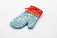 Ovenhandschoenen uit platinum silicone Misty Grey/Rust 