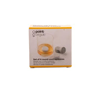 Set of 4 round granite cooling stones