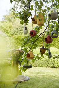 Vogelhuisje uit bamboevezel jagersgroen