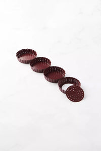 4 fluted tart pans with removable base made of non-stick carbon steel ø10cm