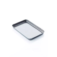 Geribde bakvorm met anti-aanbaklaag en losse bodem 31x21x3cm