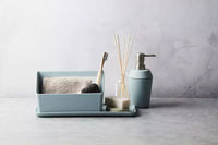 Plateau en fibre de bambou bleu brouillard