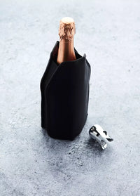 Set of champagne stopper and wine cooler