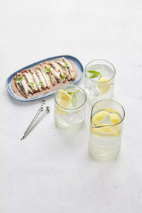 Serveerschotel blauw 20x11cm