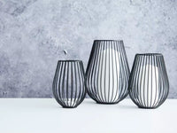 Wire kaarshouder zwart ø 14cm