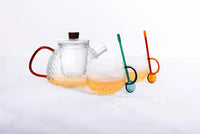 Set van theepot met filter, 2 mokken en lepeltjes