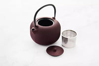 Cast iron teapot with internal enamel coating 1L Vintage Maroon