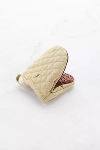 Oven grip in platinum silicone Vintage Maroon/Warm Beige
