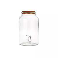 Distributeur de boisson rond avec bouchon de liège et robinet  5.6L