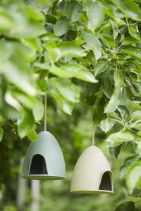 Voederhuisje vogels uit bamboevezel beige