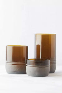 Set van 4 serveerkommen uit upcycled glas roodbruin 100ml