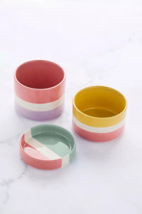 Sharing Summer set van 3 schaaltjes uit steengoed 10x10x17cm