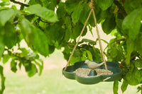 Vogelbad/voederschaal vogels uit bamboevezel taupe