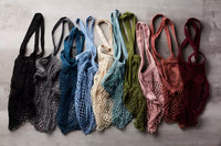 Parisian netbag with long handles light blue