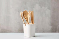 Boîte avec 4 compartiments en fibre de bambou blanc cassé