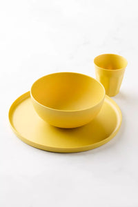 Set of 12 dinner pieces in rPET Mimosa Yellow
