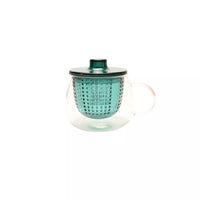 Tea mug with filter blue green 300ml