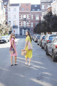 Parijse nettas met lange handvatten wijnrood