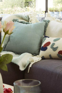 Sierkussen uit 100% gerecycleerd katoen muntgroen