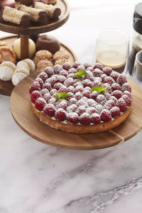 Plat à tarte sur pied en acacia ø 28cm FSC®