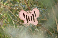 Butterfly house made of bamboo fibre pink 19x16x12cm
