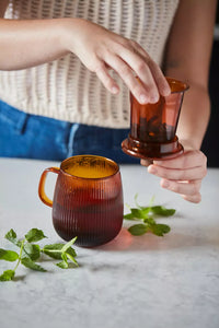 Theekop met filter 600ml donker oranje