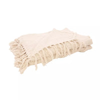 Plaid uit 100% gerecycleerd katoen wit