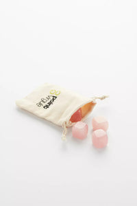 Set of 4 jade reusable ice cubes pink with satchel
