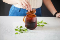 Theekop met filter 600ml donker oranje