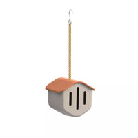 Vlinderhuisje uit bamboevezel taupe met terracotta dak