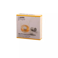 Set of 4 round granite cooling stones