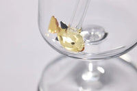 Set van 2 rietjes met vis uit borosilicaatglas en borstel 20cm