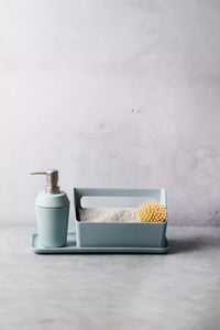 Sink organizer in bamboo fiber fog blue