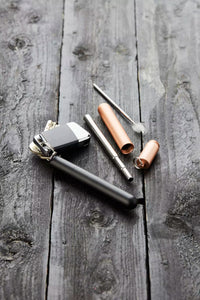 Paille téléscopique avec brosse & support rosé ou noir