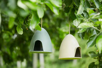 Voederhuisje vogels uit bamboevezel beige