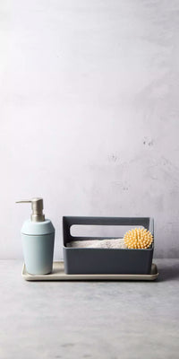 Sink organizer in bamboo fiber dark grey