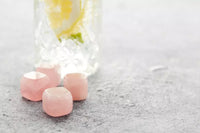 Set of 4 jade reusable ice cubes pink with satchel