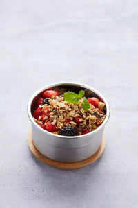 Boîte à lunch ronde avec couvercle en bambou 600ml