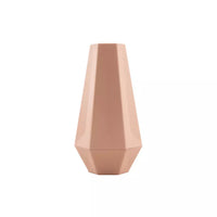 Vase géométrique en fibre de bambou rose poudré 10.8x9.5x20cm